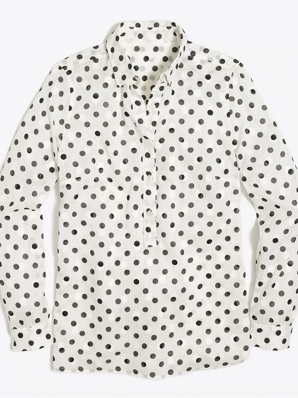 J.Crew Jacquard Polka Dot Popover Shirt Sz Large
